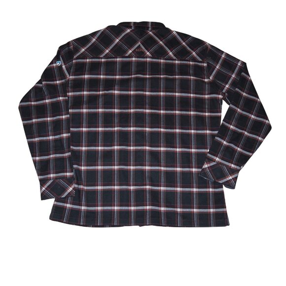 Kuhl Maverik LS Long Sleeve Button Down Shirt Men's XXL Dark Brown Red White - Picture 2 of 8